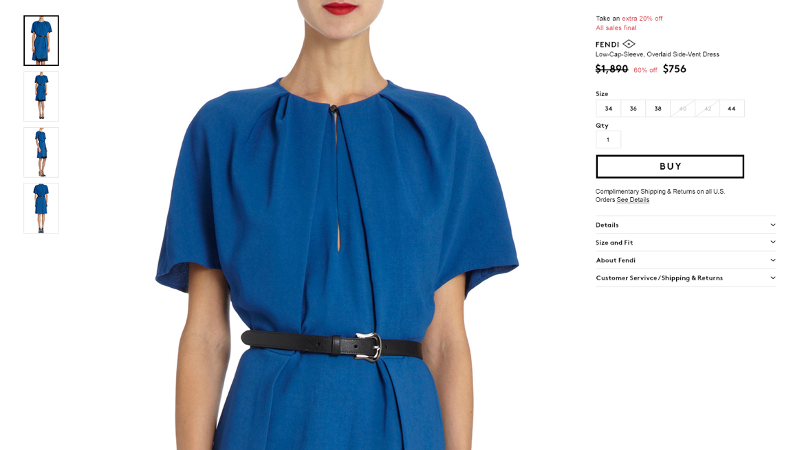 Barneys Warehouse website product detail page