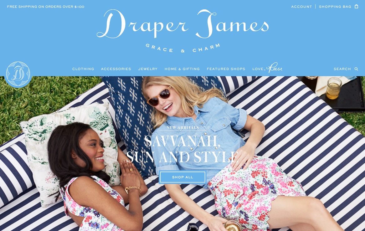 Draper James website homepage